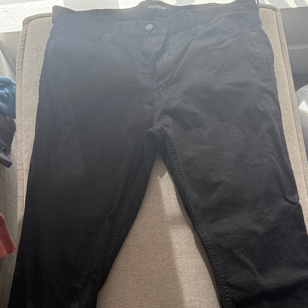 Express Men's Dark Charcoal Slim Jeans